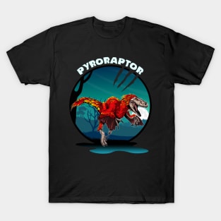 Pyroraptor Dinosaur Design With Background T-Shirt